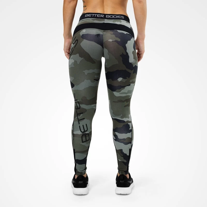 Better Bodies Camo Long Tights - Green Camo 3 Better Bodies Camo Long Tights - Green Camo - Image 3