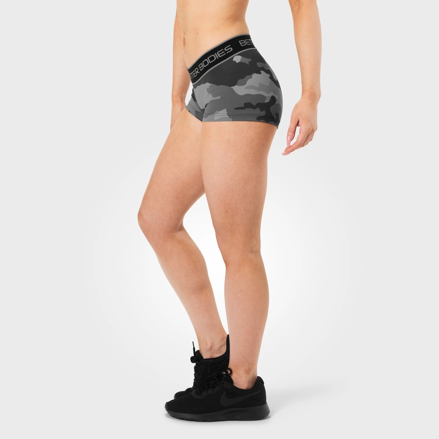 Better Bodies Fitness Hotpant - Grey Camo 1 Better Bodies Fitness Hotpant - Grey Camo