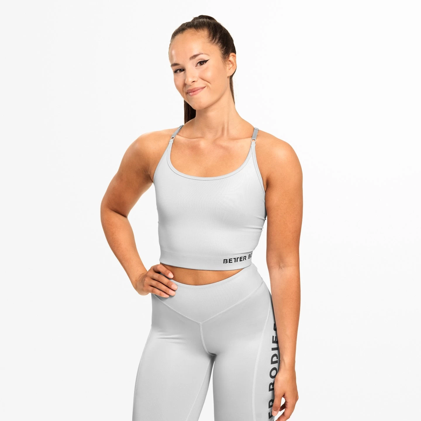 Better Bodies Vesey Strap Top - Frost Grey 1 Better Bodies Vesey Strap Top - Frost Grey