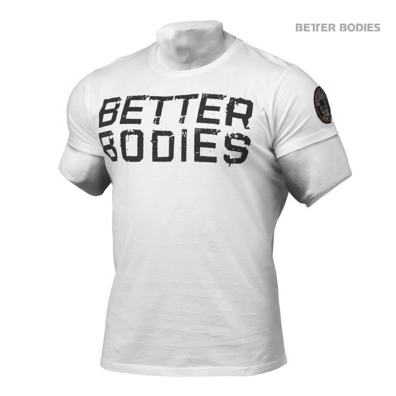 Better Bodies Basic Logo Tee - White 1 Better Bodies Basic Logo Tee - White