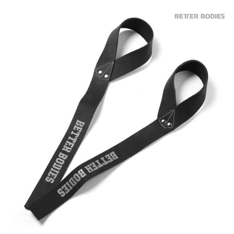Better Bodies 1.5" Leather Strap - Black 1 Better Bodies 1.5" Leather Strap - Black