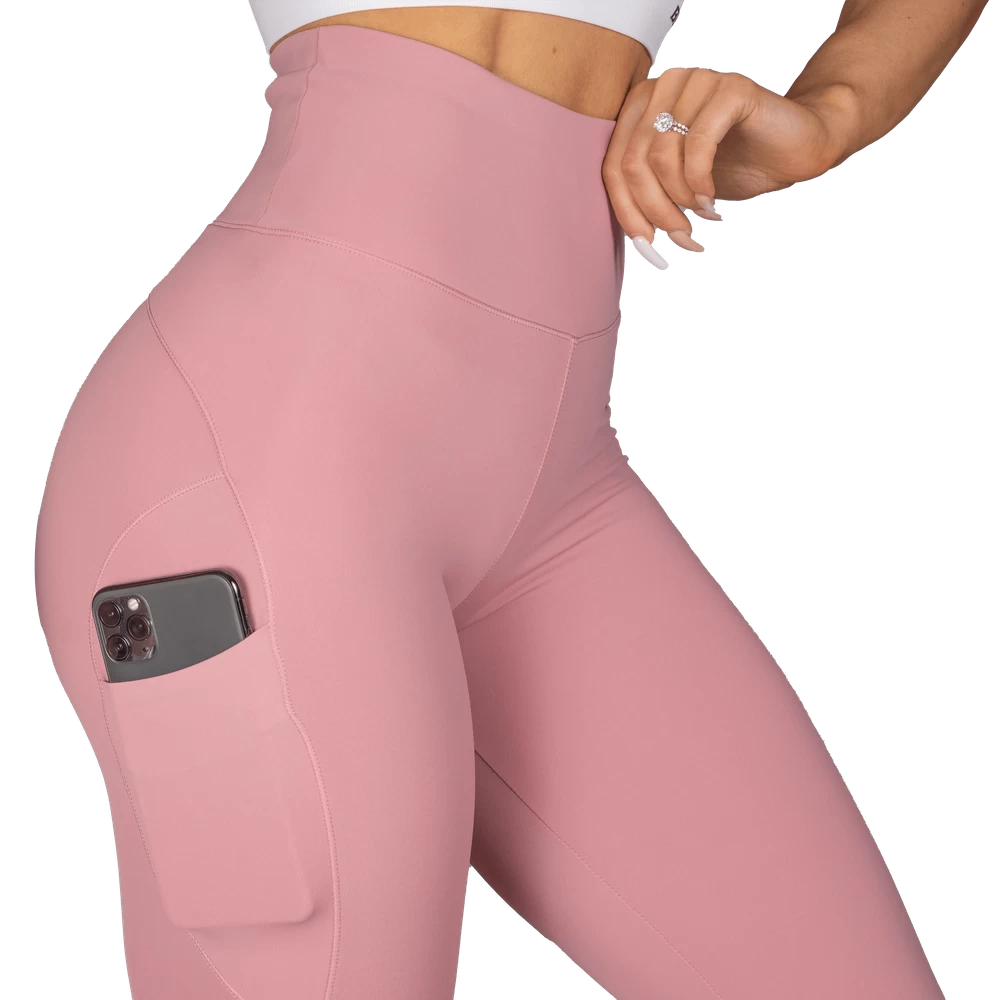 Better Bodies High Waist Leggings - Heather Pink 4 Better Bodies High Waist Leggings - Heather Pink - Image 4