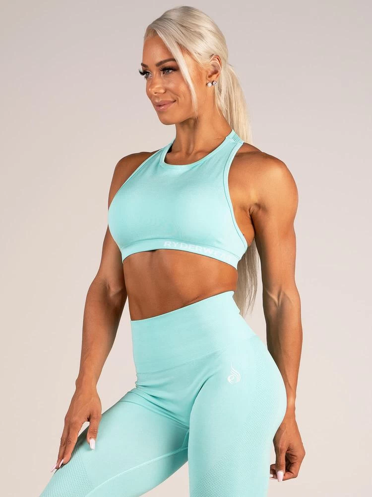Ryderwear Seamless Sports Bra - Aqua Marl 7 Ryderwear Seamless Sports Bra - Aqua Marl - Image 7
