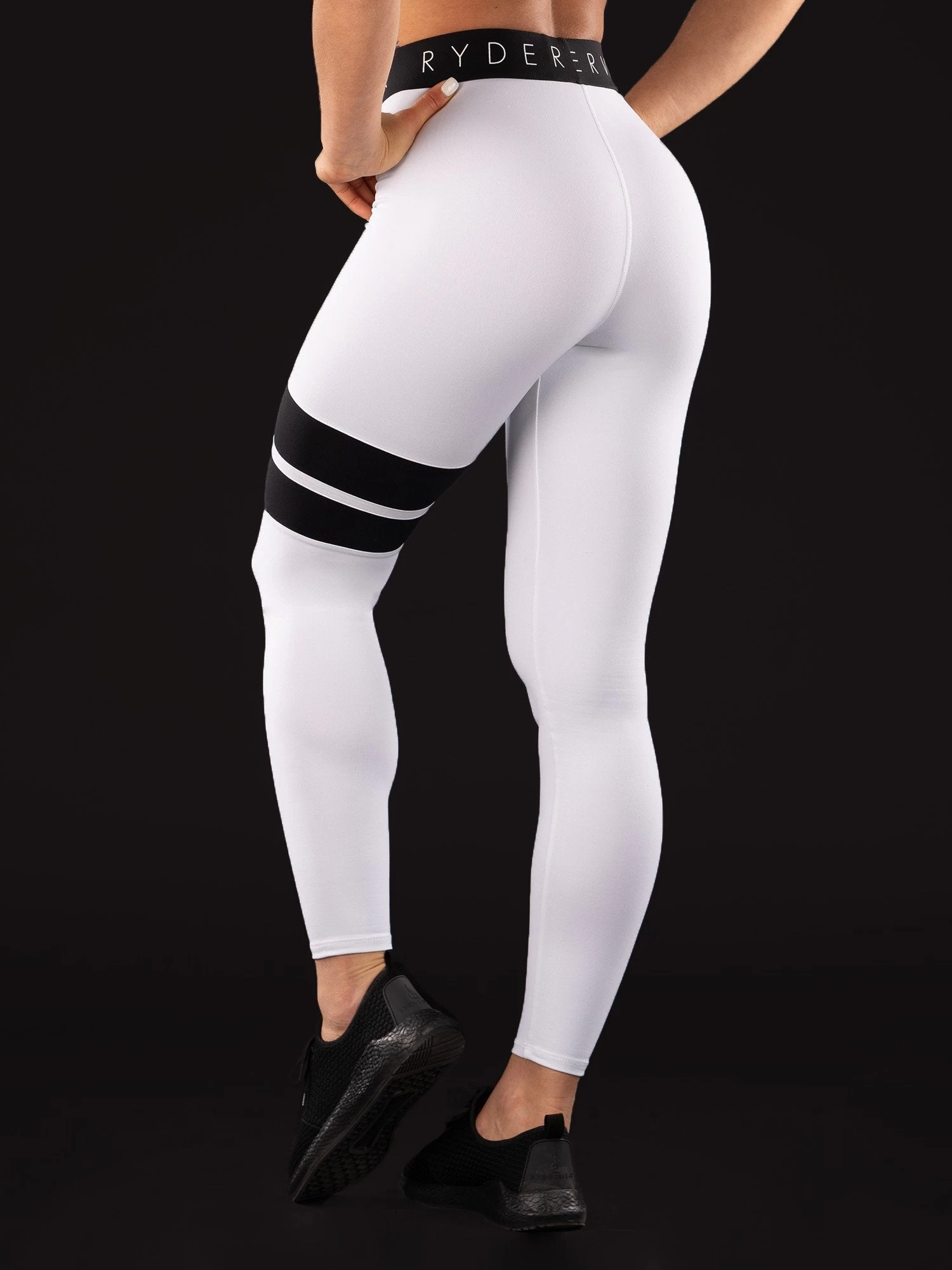 Ryderwear Block Banded Tights Limited - White 2 Ryderwear Block Banded Tights Limited - White - Image 2