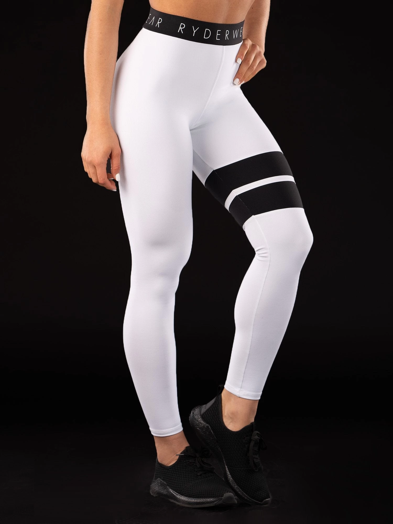 Ryderwear Block Banded Tights Limited - White 4 Ryderwear Block Banded Tights Limited - White - Image 4