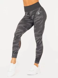 Ryderwear Camo Seamless High Waisted Leggings - Charcoal Camo