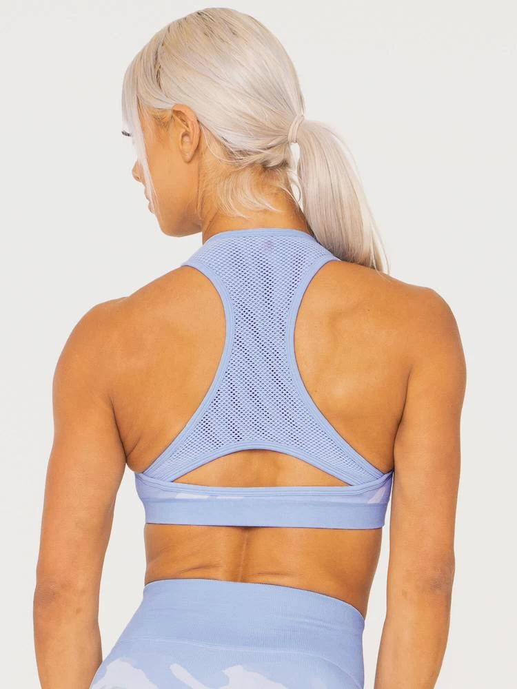 Ryderwear Camo Seamless Sports Bra - Blue Camo 2 Ryderwear Camo Seamless Sports Bra - Blue Camo - Image 2