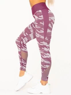 Ryderwear Camo Seamless High Waisted Leggings - Burgundy Camo -Ryderwear CAMO SEAMLESS BURGUNDY TIGHTS 0002 2 1000x1000 6bc998e0 e919 45eb a9d0 4f10e5d2a610