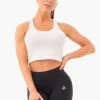 Ryderwear Cropped Racer Back Tank - White