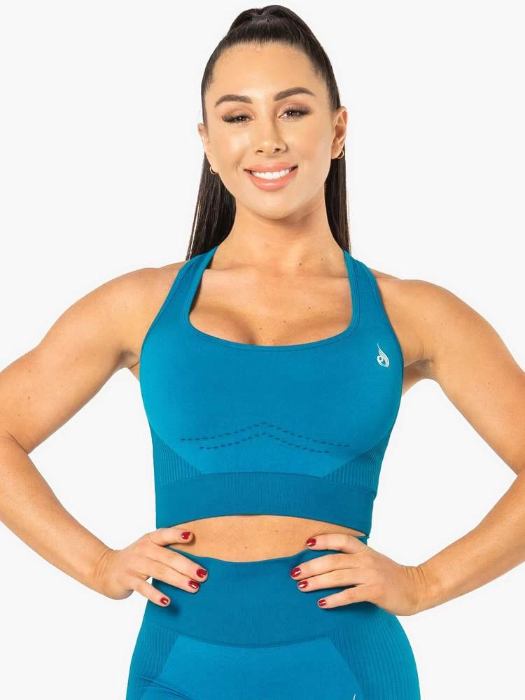 Ryderwear Electra Seamless Crop - Electric Blue 1 Ryderwear Electra Seamless Crop - Electric Blue