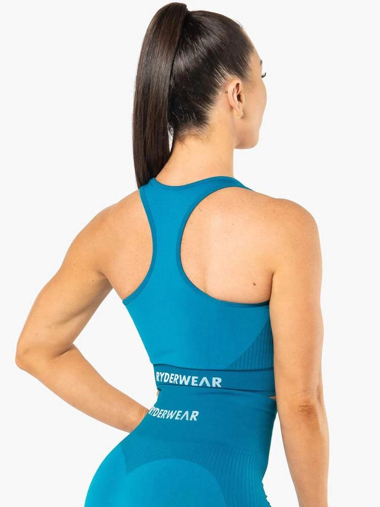 Ryderwear Electra Seamless Crop - Electric Blue 4 Ryderwear Electra Seamless Crop - Electric Blue - Image 4