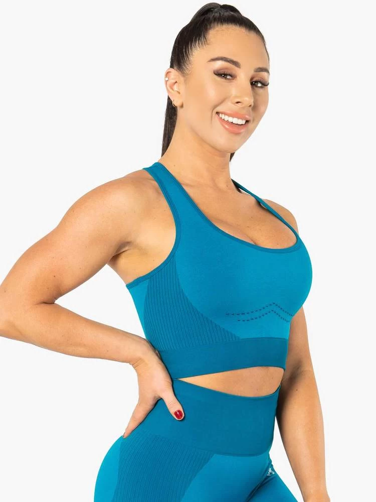 Ryderwear Electra Seamless Crop - Electric Blue 5 Ryderwear Electra Seamless Crop - Electric Blue - Image 5