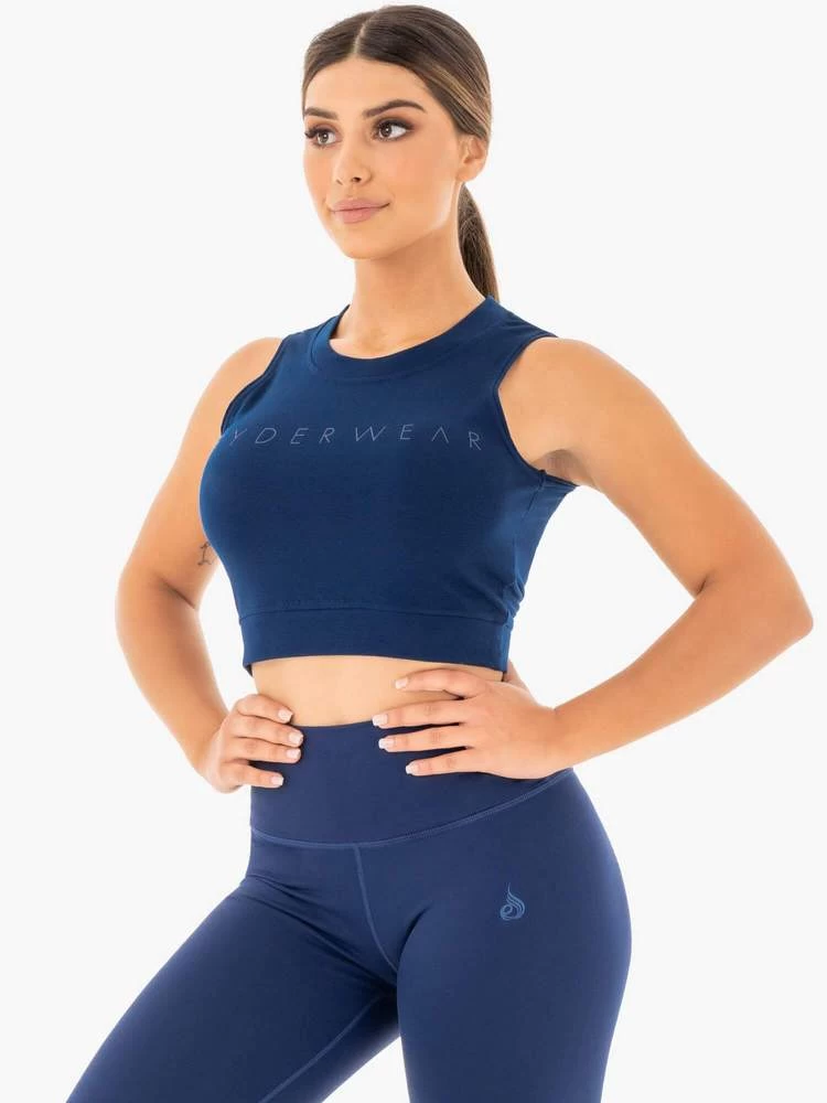 Ryderwear Motion Crop Top - Navy 3 Ryderwear Motion Crop Top - Navy - Image 3