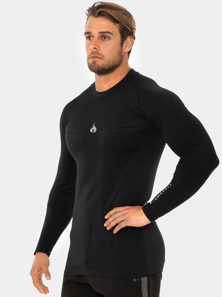 Ryderwear Geo Seamless Long Sleeve Top - Black - Image 4