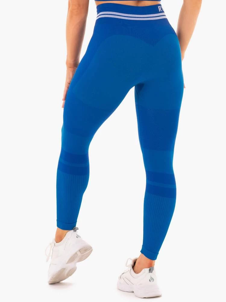 Ryderwear Freestyle Seamless High Waisted Leggings - Blue 2 Ryderwear Freestyle Seamless High Waisted Leggings - Blue - Image 2