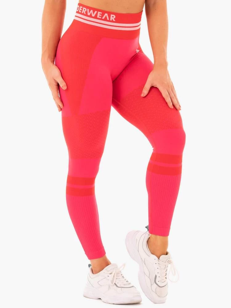 Ryderwear Freestyle Seamless High Waisted Leggings - Red 4 Ryderwear Freestyle Seamless High Waisted Leggings - Red - Image 4