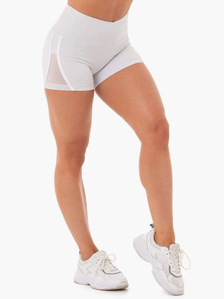 Ryderwear Collide High Waisted Booty Shorts - Pebble Grey 4 Ryderwear Collide High Waisted Booty Shorts - Pebble Grey - Image 4