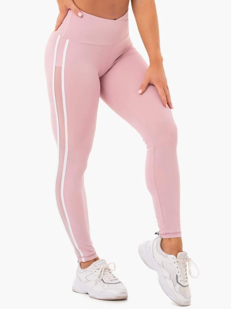 Ryderwear Collide High Waisted Leggings - Dusty Pink 4 Ryderwear Collide High Waisted Leggings - Dusty Pink - Image 4
