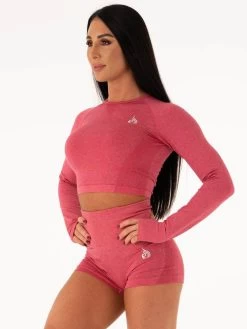 Ryderwear Seamless Long Sleeve Crop - Hot Pink Marl -Ryderwear HOT PINK CROP TOP 0004 4 1000x1000 99866349 fdad 493c abf2 97584cfe97f7