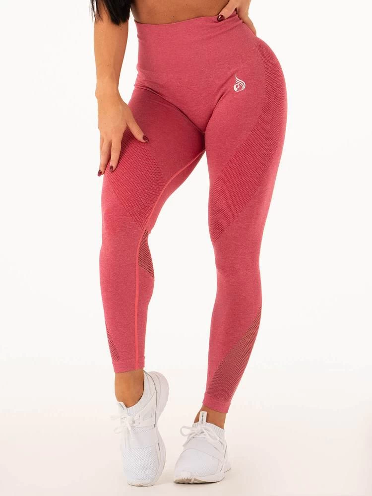Ryderwear Seamless Tights - Hot Pink Marl 3 Ryderwear Seamless Tights - Hot Pink Marl - Image 3