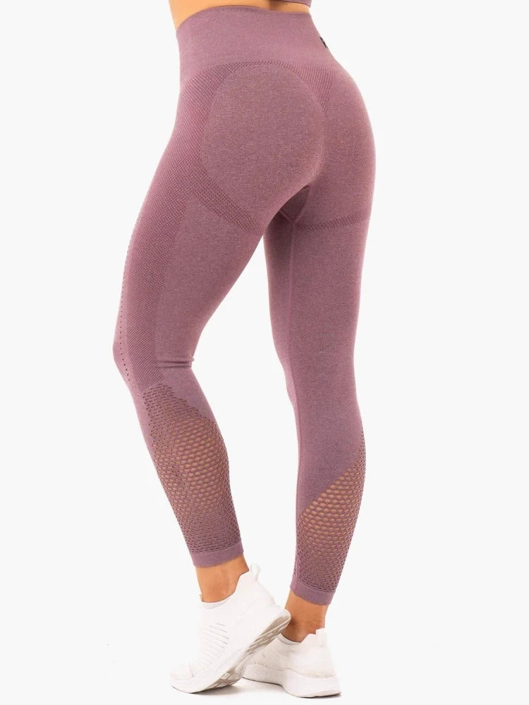 Ryderwear Seamless Staples Leggings - Purple Marl 2 Ryderwear Seamless Staples Leggings - Purple Marl - Image 2