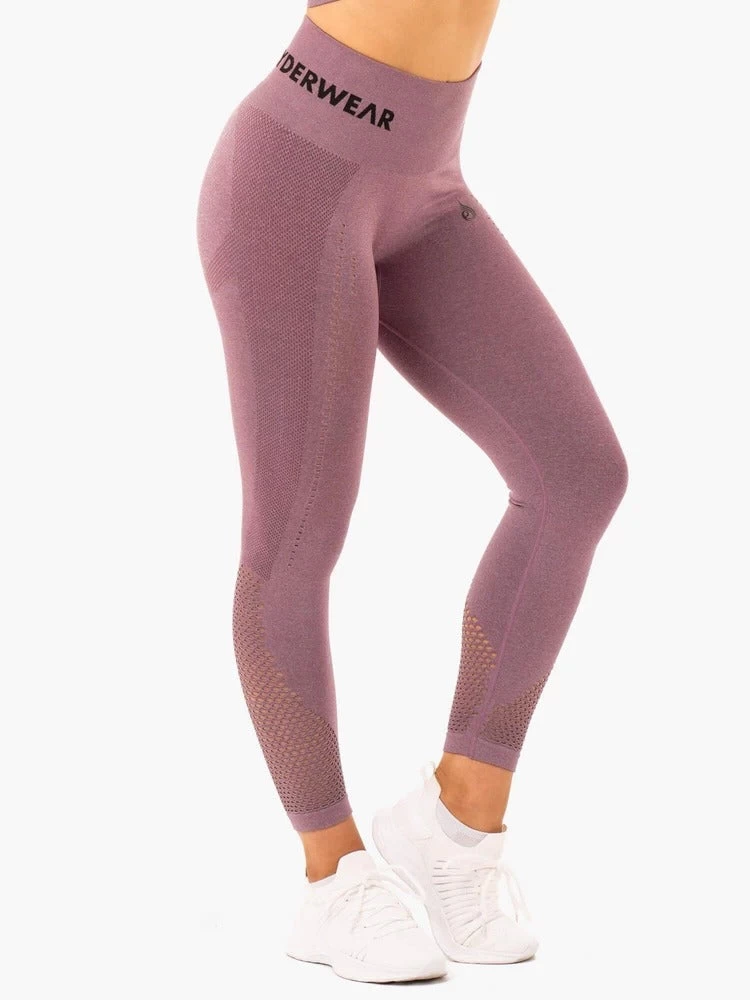 Ryderwear Seamless Staples Leggings - Purple Marl 4 Ryderwear Seamless Staples Leggings - Purple Marl - Image 4