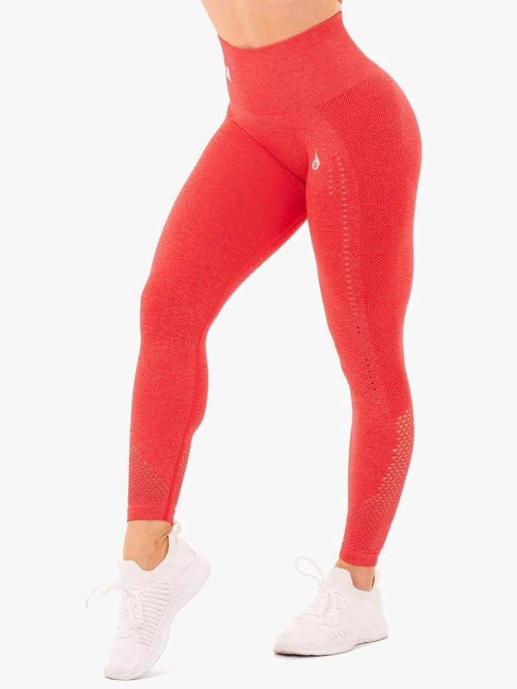 Ryderwear Seamless Staples Leggings - Red Marl 1 Ryderwear Seamless Staples Leggings - Red Marl