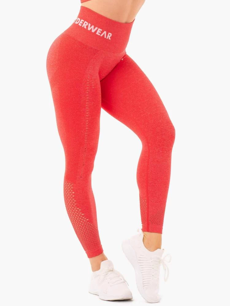 Ryderwear Seamless Staples Leggings - Red Marl 4 Ryderwear Seamless Staples Leggings - Red Marl - Image 4
