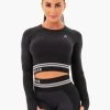 Ryderwear Freestyle Seamless Long Sleeve Crop - Black