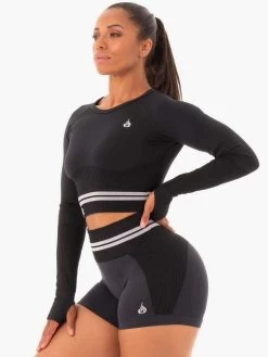 Ryderwear Freestyle Seamless Long Sleeve Crop - Black 16 Ryderwear Freestyle Seamless Long Sleeve Crop - Black -Ryderwear LONGSLEEVECROP BLACK 7 1000x1000 3d10b390 e637 4c9f 8d90 4deb4e4d2832