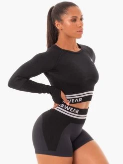Ryderwear Freestyle Seamless Long Sleeve Crop - Black 17 Ryderwear Freestyle Seamless Long Sleeve Crop - Black -Ryderwear LONGSLEEVECROP BLACK 9 1000x1000 bec544b4 28cf 464d 83a6 8a0c43bb0810