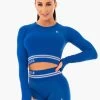 Ryderwear Freestyle Seamless Long Sleeve Crop - Blue
