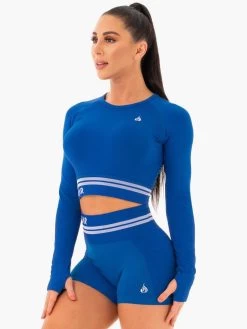 Ryderwear Freestyle Seamless Long Sleeve Crop - Blue -Ryderwear LONGSLEEVECROP BLUE 3 1000x1000 503ffbe0 fa3c 4d26 81a1 399731c81719
