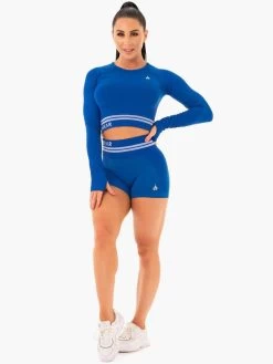 Ryderwear Freestyle Seamless Long Sleeve Crop - Blue -Ryderwear LONGSLEEVECROP BLUE 5 1000x1000 1d5b0e8b ed15 481d b3fc 81c4b24e0076