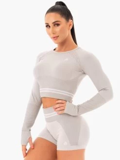 Ryderwear Freestyle Seamless Long Sleeve Crop - Grey 10 Ryderwear Freestyle Seamless Long Sleeve Crop - Grey -Ryderwear LONGSLEEVECROP GREY 2 1000x1000 922487df 1f94 412e 98b7 7f9d3e3b310b