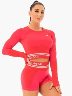 Ryderwear Freestyle Seamless Long Sleeve Crop - Red 11 Ryderwear Freestyle Seamless Long Sleeve Crop - Red -Ryderwear LONGSLEEVECROP RED 5 1000x1000 694405a8 c783 40b6 88ea a9c5d1fb5761