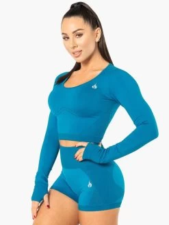 Ryderwear Electra Seamless Long Sleeve Crop - Electric Blue 7 Ryderwear Electra Seamless Long Sleeve Crop - Electric Blue -Ryderwear LONGSLEEVECROPTOP ELECTRICBLUE 3 1000x1000 13a3a3cf da61 45f2 9ebc ba0ee590a7ff