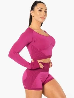 Ryderwear Electra Seamless Long Sleeve Crop - Electric Pink 8 Ryderwear Electra Seamless Long Sleeve Crop - Electric Pink -Ryderwear LONGSLEEVECROPTOP ELECTRICPINK 4 1000x1000 ea935528 c7db 4c12 85de 6b601eb451e1