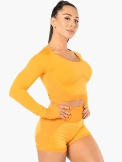 Ryderwear Electra Seamless Long Sleeve Crop - Electric Yellow 11 Ryderwear Electra Seamless Long Sleeve Crop - Electric Yellow -Ryderwear LONGSLEEVECROPTOP ELECTRICYELLOW 6 1000x1000 2ba1ef9a 5626 44a6 8101 131a13a97e29