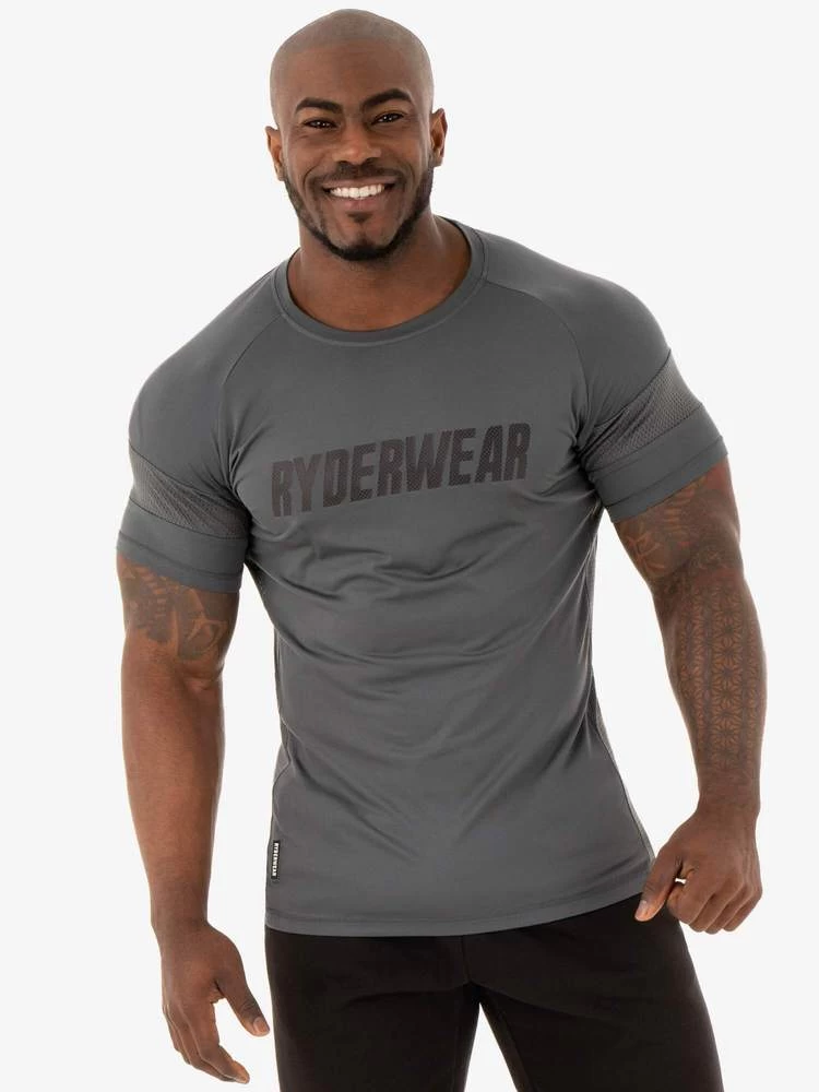 Ryderwear Flex Mesh T-Shirt - Charcoal 1 Ryderwear Flex Mesh T-Shirt - Charcoal