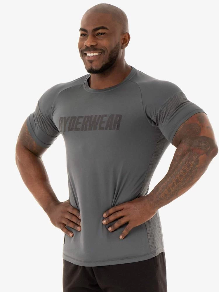 Ryderwear Flex Mesh T-Shirt - Charcoal 3 Ryderwear Flex Mesh T-Shirt - Charcoal - Image 3