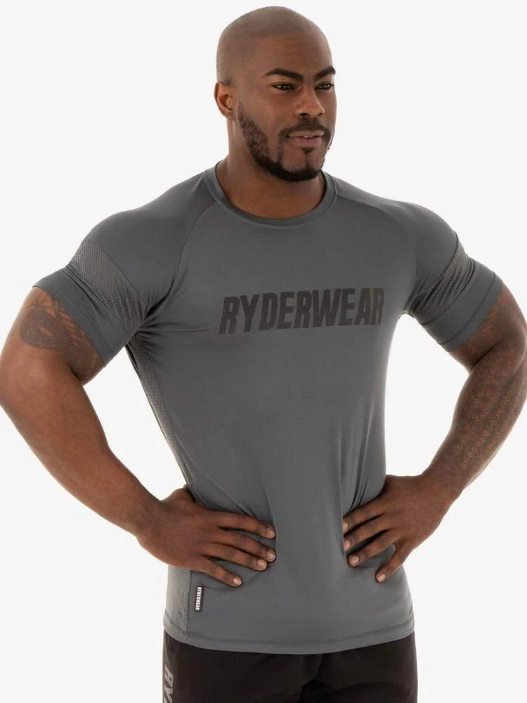 Ryderwear Flex Mesh T-Shirt - Charcoal 4 Ryderwear Flex Mesh T-Shirt - Charcoal - Image 4