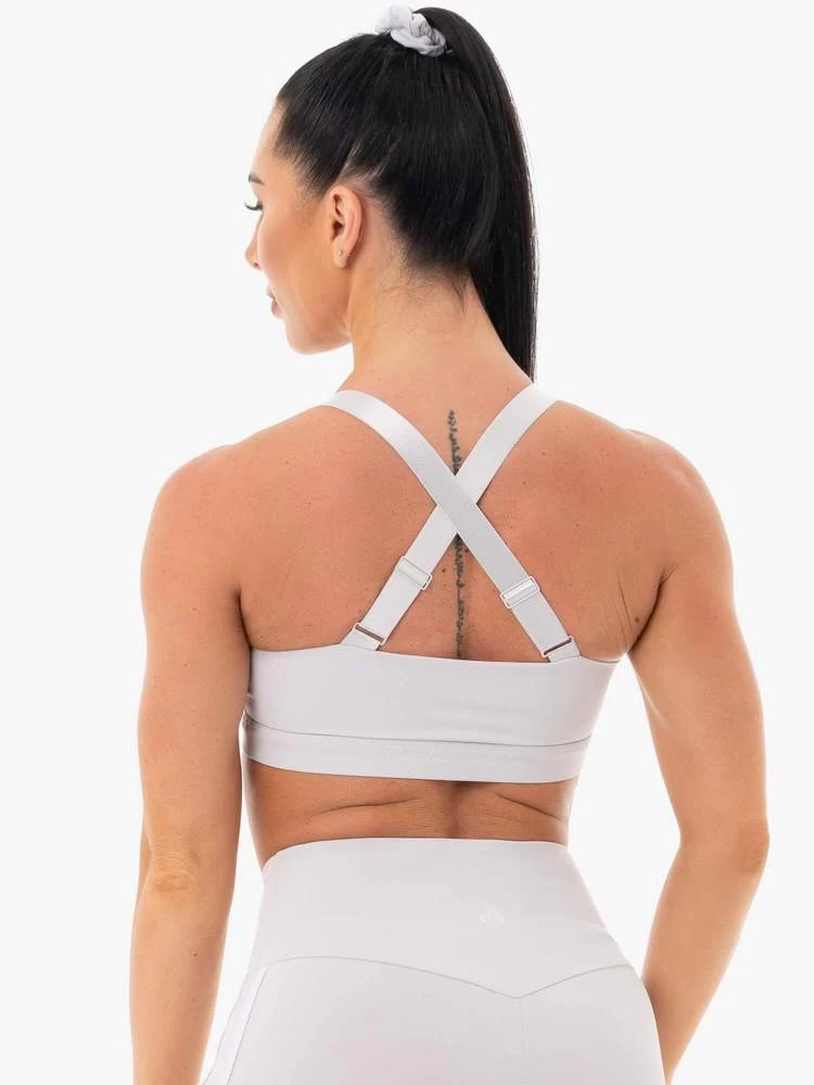 Ryderwear Collide Mesh Contour Sports Bra - Pebble Grey 2 Ryderwear Collide Mesh Contour Sports Bra - Pebble Grey - Image 2