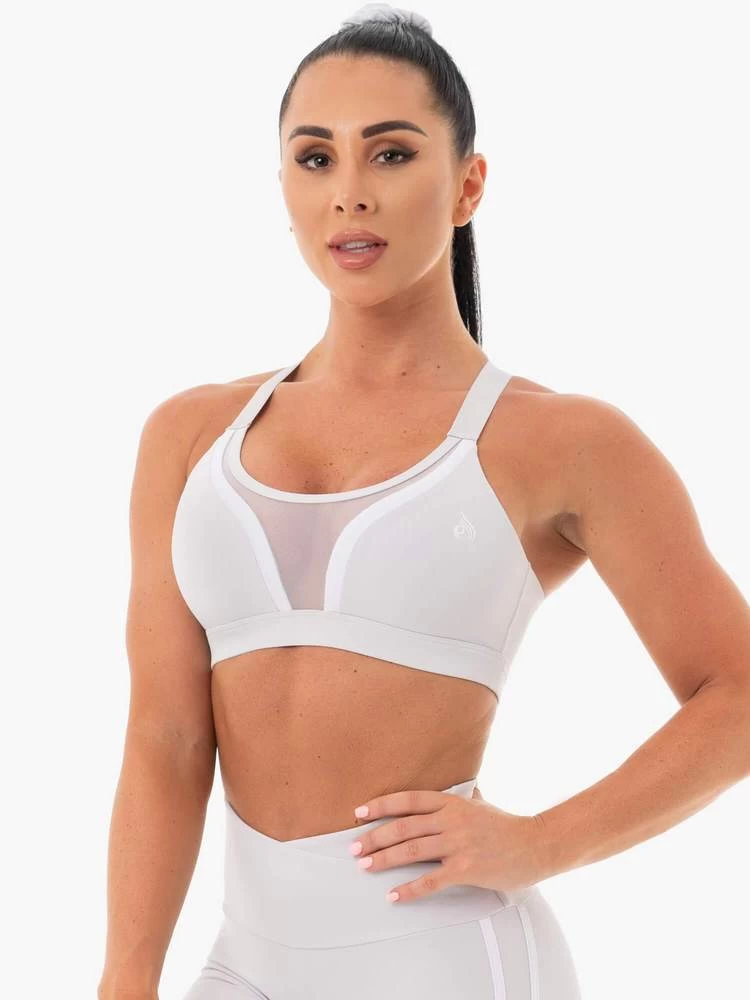 Ryderwear Collide Mesh Contour Sports Bra - Pebble Grey 3 Ryderwear Collide Mesh Contour Sports Bra - Pebble Grey - Image 3