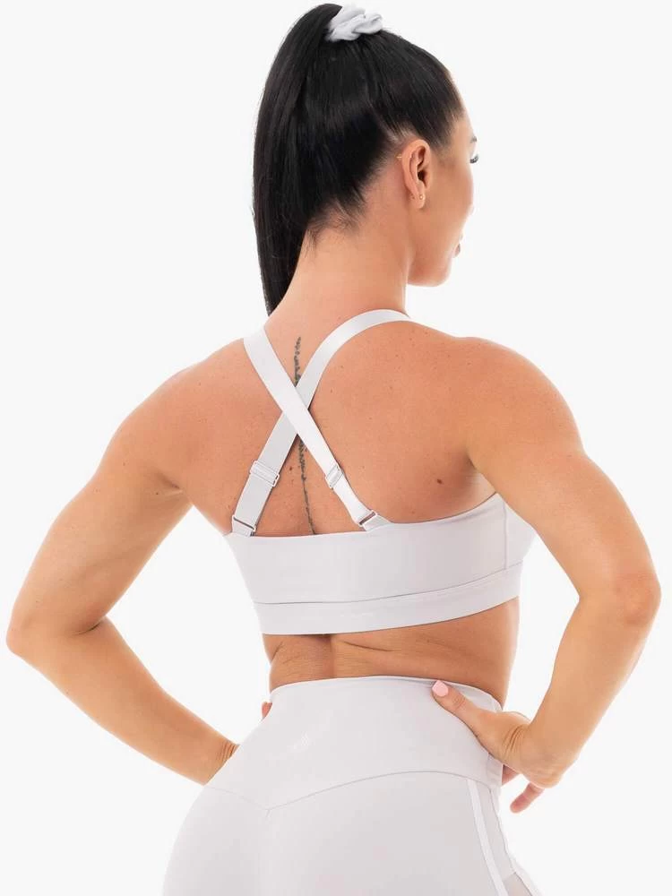 Ryderwear Collide Mesh Contour Sports Bra - Pebble Grey 4 Ryderwear Collide Mesh Contour Sports Bra - Pebble Grey - Image 4