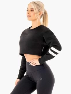 Ryderwear Motion Cropped Sweater - Black 7 Ryderwear Motion Cropped Sweater - Black -Ryderwear MotionCroppedSweater Black 004 1