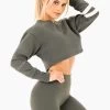 Ryderwear Motion Cropped Sweater - Khaki