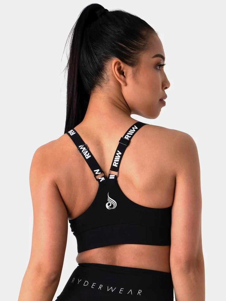 Ryderwear Pastels Scrunch Sports Bra - Black 2 Ryderwear Pastels Scrunch Sports Bra - Black - Image 2