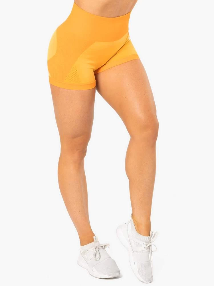 Ryderwear Electra Seamless Shorts - Electric Yellow 4 Ryderwear Electra Seamless Shorts - Electric Yellow - Image 4
