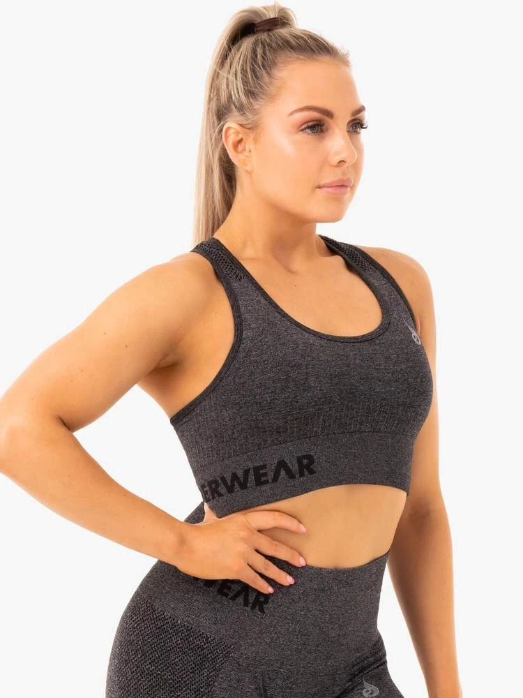 Ryderwear Seamless Staples Sports Bra - Charcoal Marl 5 Ryderwear Seamless Staples Sports Bra - Charcoal Marl - Image 5